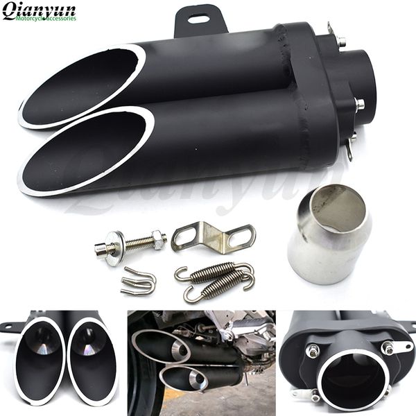 

universal 38-51mm motorcycle double tube muffler for zzr600 zx6r zx636r zx6rr zx9r zx10r z1000 zx12r