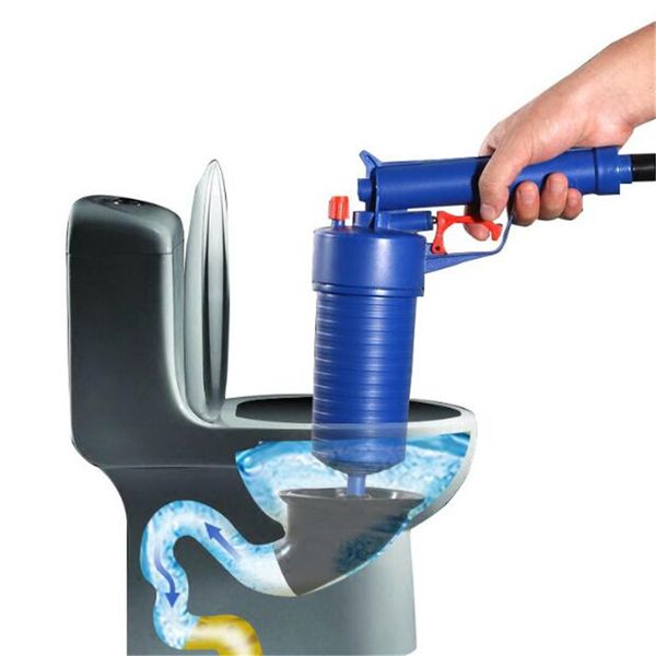 

air power drain blaster gun high-pressure powerful manual plunger pipe clog dredger remover toilets sink bath kitchen cleaner
