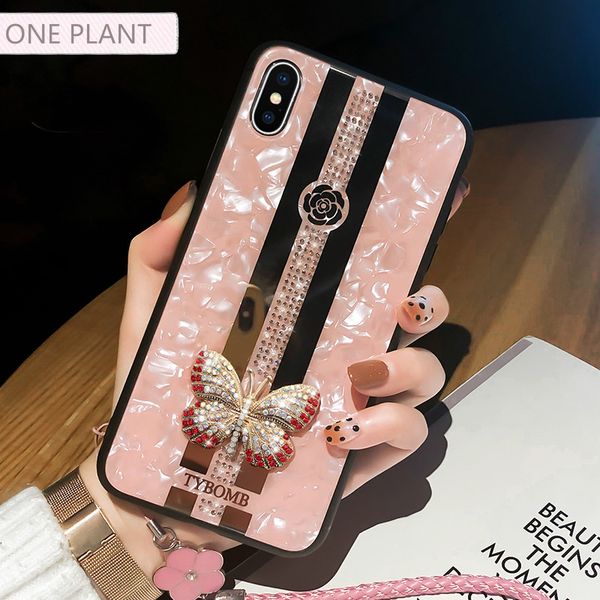 

luxury creative mirror fashion 3d inlaid butterfly phone case for iphone x xr xs max 11 pro max cover for iphone 7 8 6 plus case