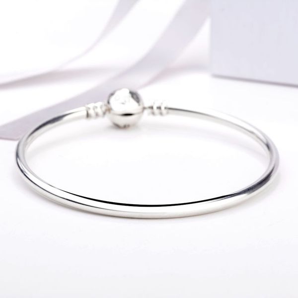 

pb41 big brand bangle classic single basic chain pure silver round shape bracelet wholesale 925 silver sell have logo, Golden;silver