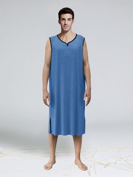 

2020 thin extended t-shirt loose short-sleeved pajamas men's casual home clothes t-shirt home clothes fashion, Blue;red