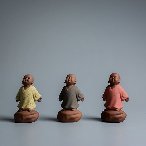 

handmade purple clay little monk tea pet ornaments creative cute small novice tea set tea accessories play water ing