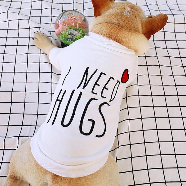 

i need hugs vest cute design small puppy cat clothing spring and summer breathable teddy dog cotton clothes