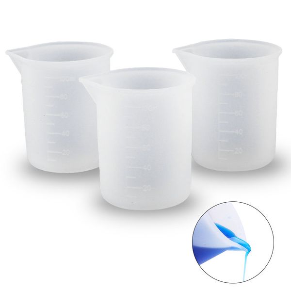 

100ml easy to wash silicone measuring cup graduated beaker epoxy resin glue tools cooking baking kitchen measuring tools