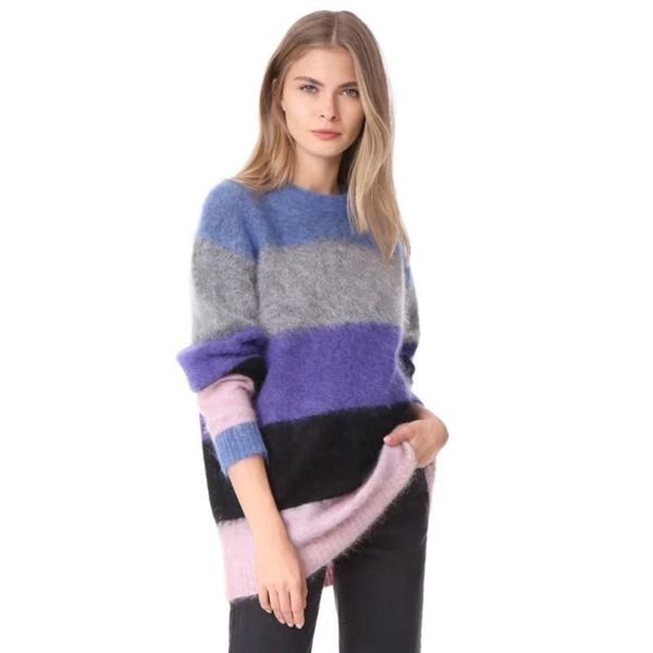 

18fw new acne knitted sweater women lady's girls casual jumper sweatshirt sweaters streetwear ac pullovers outdoor albah, White;black