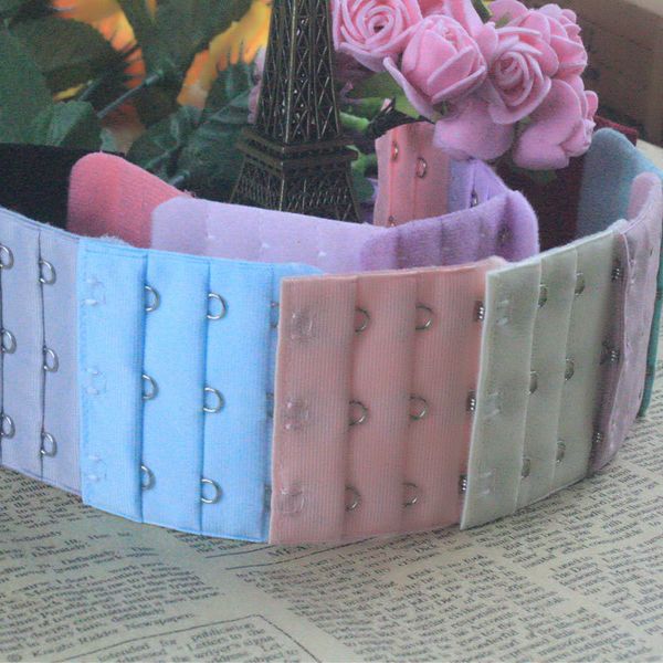 

three rows and three buckles/three rows 3-button bra extender jia zhang kou back closure, Black;white