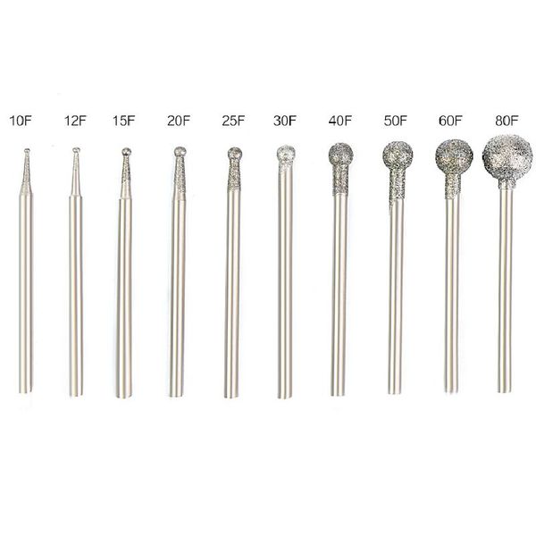 

1-8 мм 9 размеры 2,35 3 мм хвостовик круглый шар алмазные фрезы биты dremel burr вращающийся инструмент шлифовальная головка гравировка трав