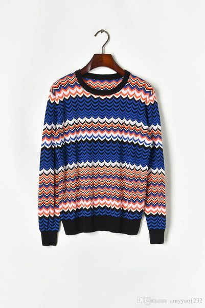 

711 2019 autumn brand same style sweater regular pullover crew neck luxury sweater panelled women's clothes yellow blue qian, White;black