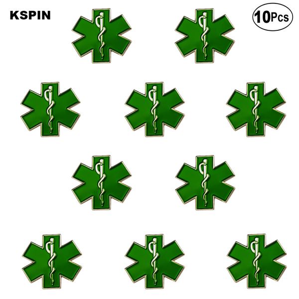 Grüne Krankenpflege, amüsante Anstecknadel, Flaggenabzeichen, Broschennadeln, Abzeichen, 10 Stück