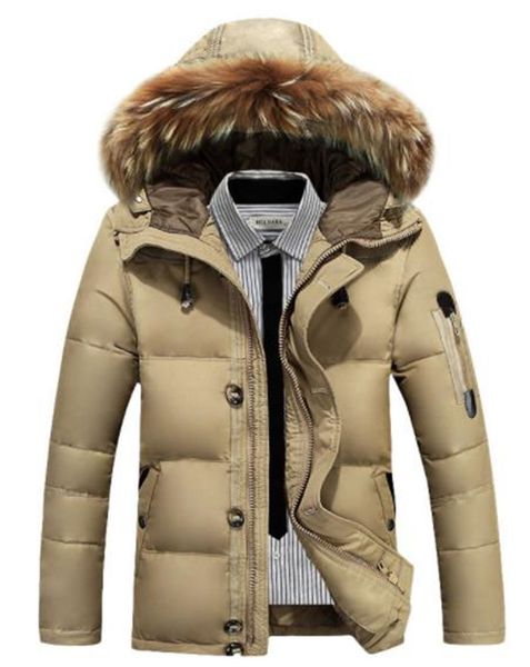 

plus size mens outerwear hooded designer solid color mens down fashion warm down jackets with zipper coats, Black