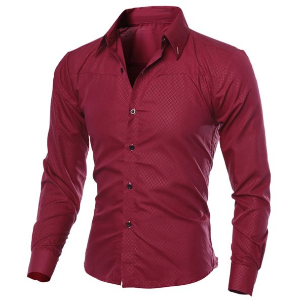 

2019 new fashion men's pure color collar shirt long-sleeved slim shirt selling close-fitting classic shirt, White;black