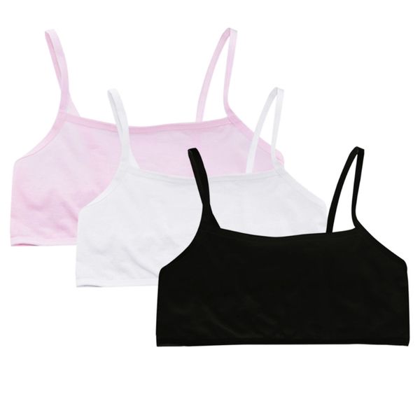 

puberty teenage girl cotton underwear student brassiere training bra solid color