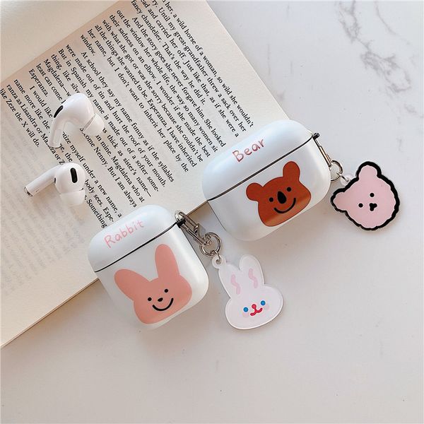 

imd cute cartoon bear rabbit bluetooth wireless earphone cover for apple airpods 1 2 pro charging case