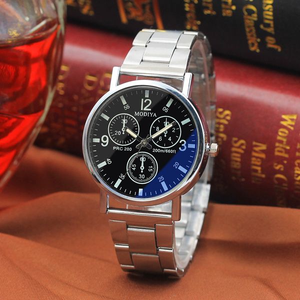 

2020 дешевые мужчины и женщины три глаза стали группа casual watch мужские кварцевые часы подарок подарок watchs мужские часы оптом, Slivery;brown