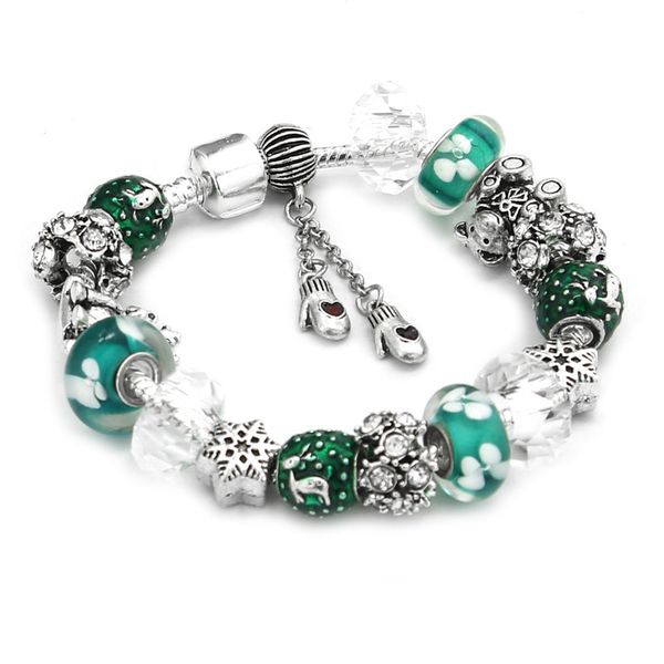 

fashion jewelry bracelets, diy alloy beaded bracelet, christmas tree fawn gloves diy beaded bracelet, Golden;silver