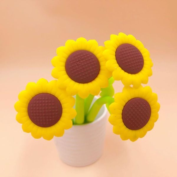 

cute gel pens colored ink sunflower kawaii ballpoint school canetas boligrafos gift stationery office supply 0.5mm