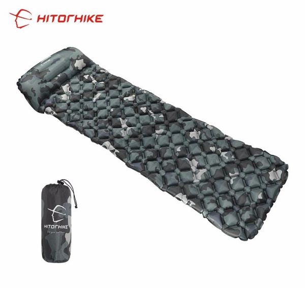 

hitorhike innovative sleeping pad fast filling air bag super light inflatable mattress with pillow life rescue 550g cushion pad