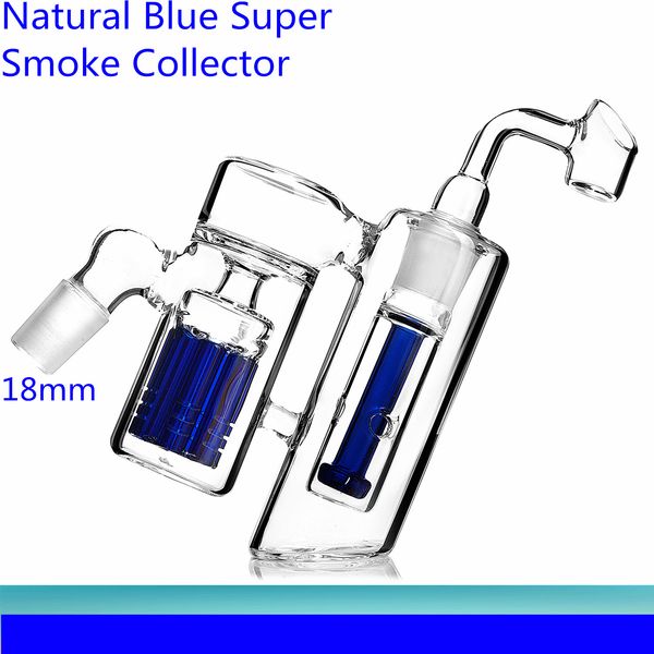 Blaue und klare Shisha-Aschefänger-Glasschale mit 14 mm und 18 mm für Rauchzubehör, Bubbler-Wasserbongs