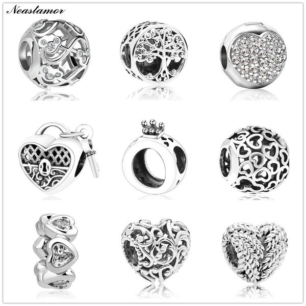 

2019 new hollow mickey life tree crown bead fit original beads charms bracelet necklace trinket jewelry for women man making