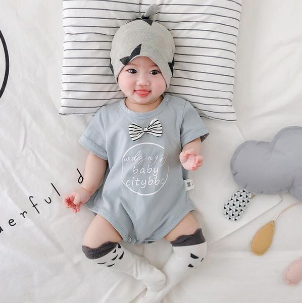 

2020 new baby girls boys romper fashion summer cotton babys jumpsuit 6-24 month hv104, Blue