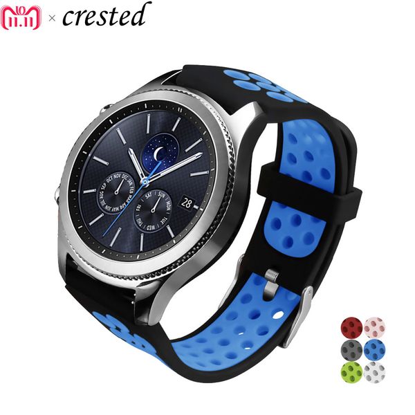

gear s3 frontier band for samsung galaxy watch 46mm strap silicone bracelet 22mm watch band smartwatch gear s 3 classic 46 mm, Black;brown