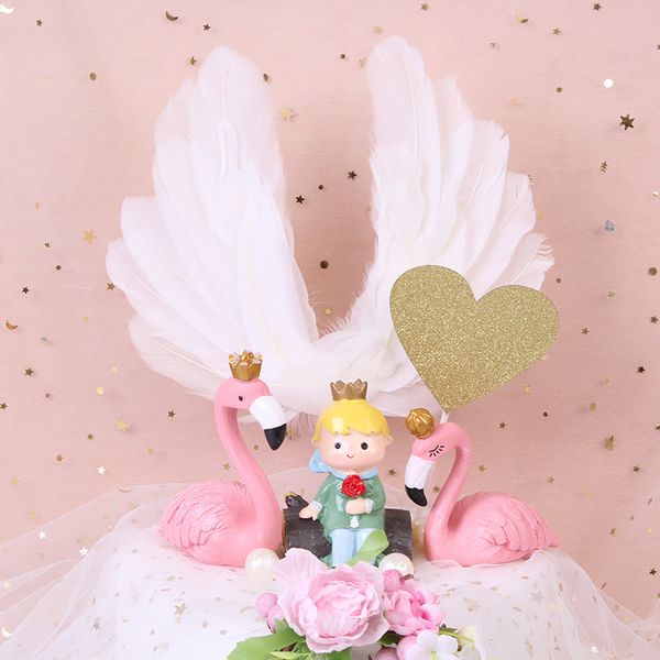 

angel feather wing cake er picks boy girl cake decoration birthday baby shower flags baking decor supplies