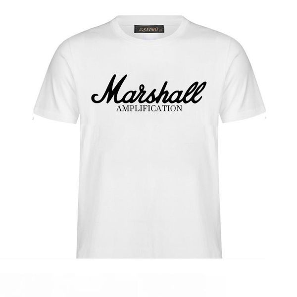 

venta caliente verano 2019 algodón marshall camiseta hombres manga corta camiseta hip hop streetwear para fans hipster m-3xl mc43, White;black