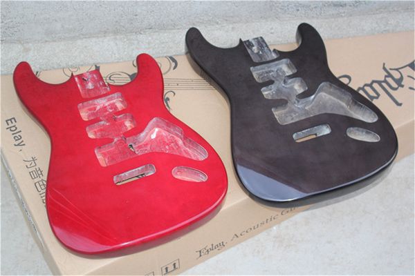 Prezzo speciale Corpo per chitarra elettrica nero/rosso con verniciatura lucida, personalizzabile come richiesta