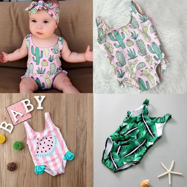 

2020 summer kids swimwear for girls one-piece swimsuit floral bathing bikini swimwear children swimming suit kids clothes, Black