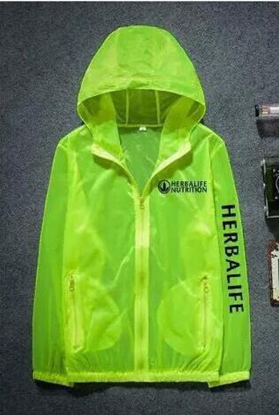 

herbalife summer sun clothing through the color clothes men and women couples outdoor clothes zipper fluorescent green l, Black;red