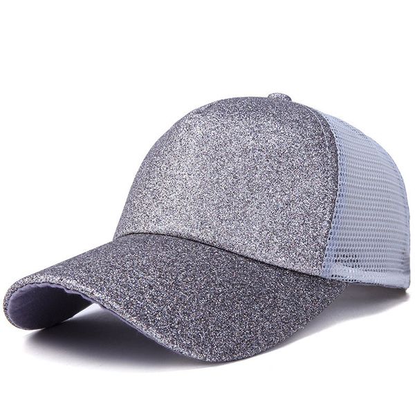 

2019 glitter ponytail baseball cap women hat cotton messy bun caps summer snapback dad hats girls hip hop caps, Blue;gray