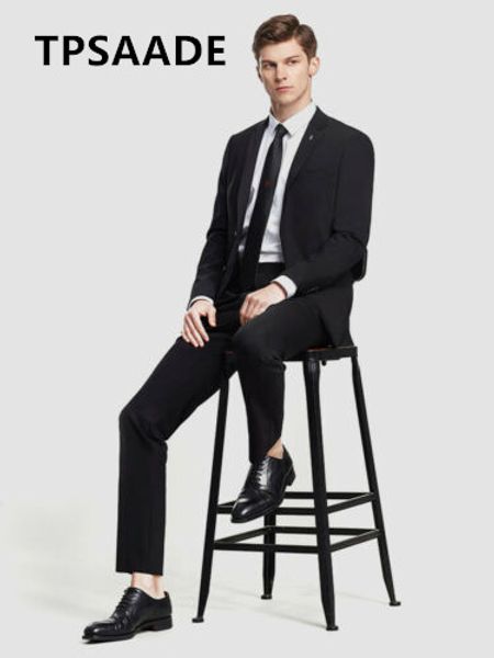 

2 pieces (jacket + pants) men's custom casual suit groom men's wedding dress business fashion blazer, White;black