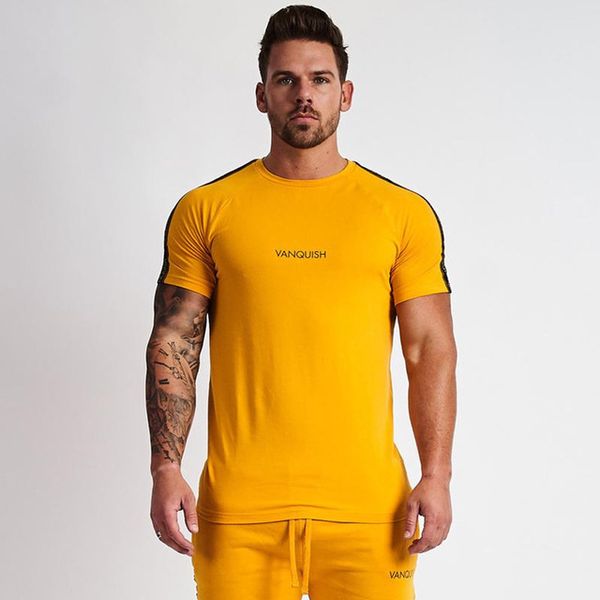 

new summer sports t-shirt men's fitness short sleeve training clothing, Black;blue