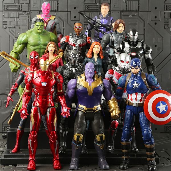 2019 6 Style Avengers 4 Captain Marvel Action Figures Doll Toys 2019 New Kids Avengers Endgame Captain Marvel Thanos Iron Man Spiderman Toy B From