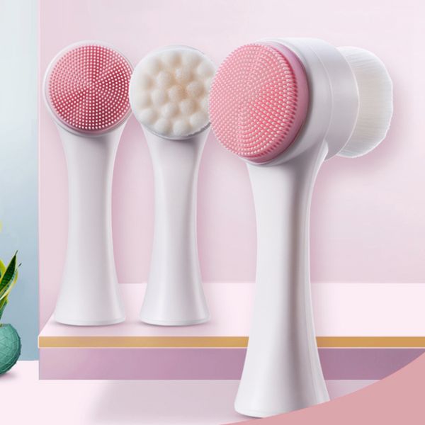 

tamax hf001 double sides multifunctional silicone facial cleansing brush portable size 3d face wash tool home use