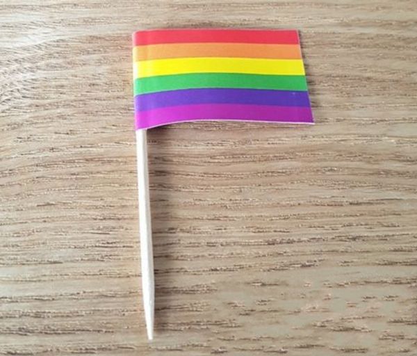 

Rainbow flag toothpick le bian gay pride lgbt flag banner cooktail tick pick