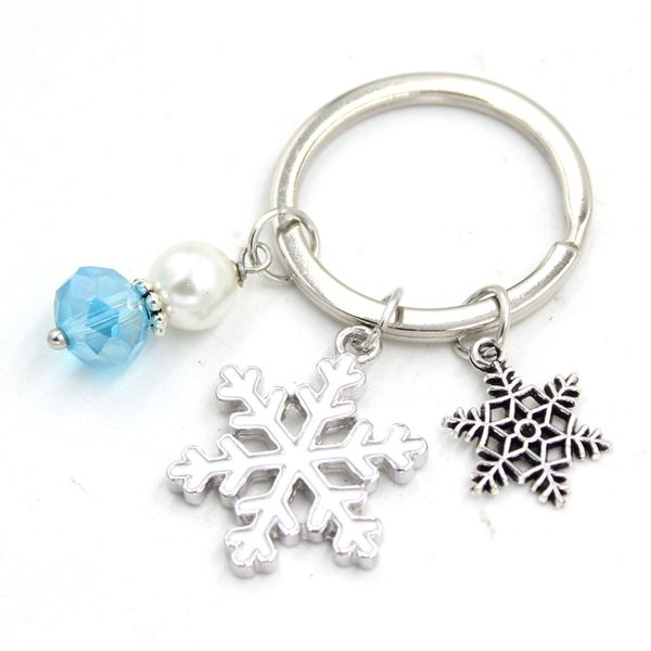 

new arrival stainless steel key chain key ring snowflakes keychain keyring gifts for men women jewelry, Slivery;golden