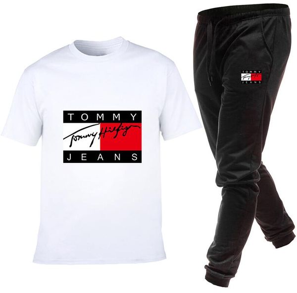 

2019 горячие продажи женщины мужчины спортивный костюм mrsreati печатных тонкий прохладный короткие рукава футболки с бегунов брюки повседне, White