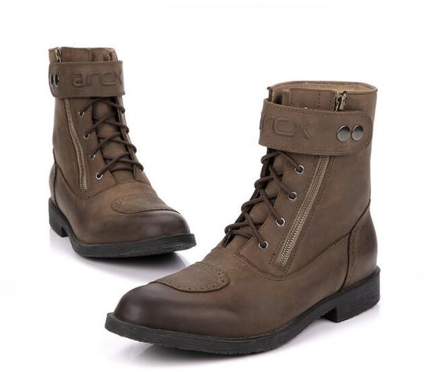 

arcx motorcycle boots leather leisure shoes waterproof men touring cycling street bike motorbike moto boots shoes cow leather