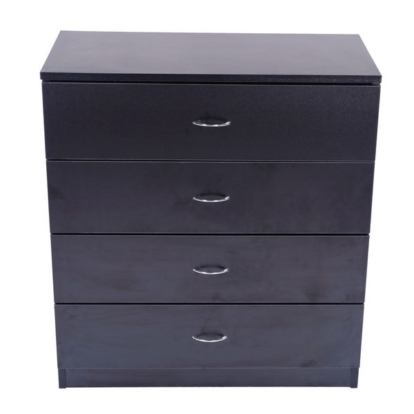 

mdf wood simple 4-drawer dresser black