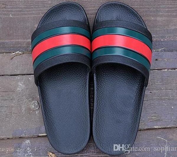 

brand designers slipper gear bottoms mens striped sandals causal non-slip summer huaraches slippers flip flops luxurys slipper, Black;grey