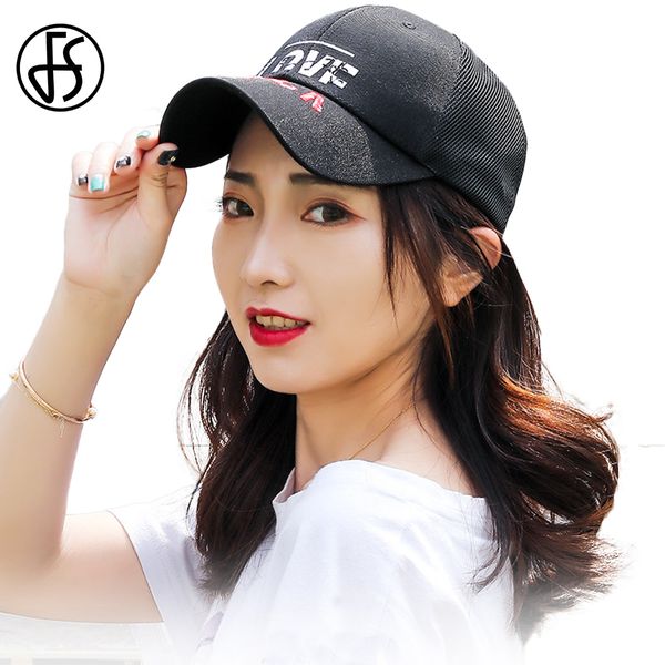 

fs summer korean trucker mesh cap for women girl streetwear snapback hip hop baseball caps black yellow casquette femme 2019, Blue;gray