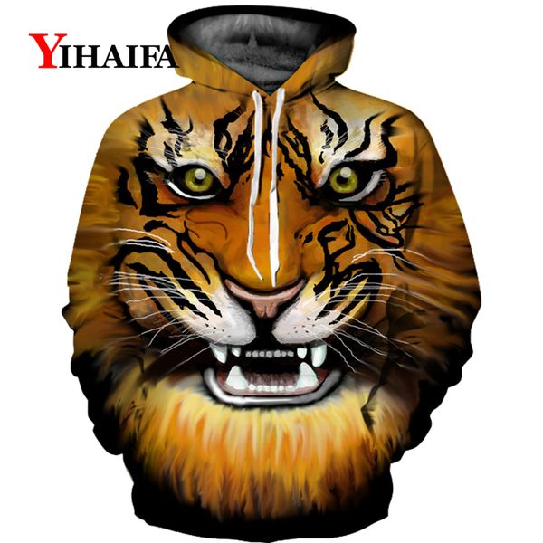 

fashion men hoodies 3d tiger printed animal graphic harajuku sweatshirt casual pullover tracksuit hip hop hoodie, Black