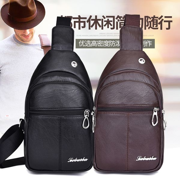 

2019 new style men chest pack korean-style fashion shoulder oblique bag men's bag outdoor casual chest backpack ruan pi bao