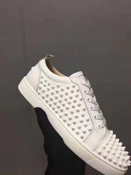 

luxury designer red bottom trainers low spikes sneakers shoes men women outdoor white black leather party dress leisure