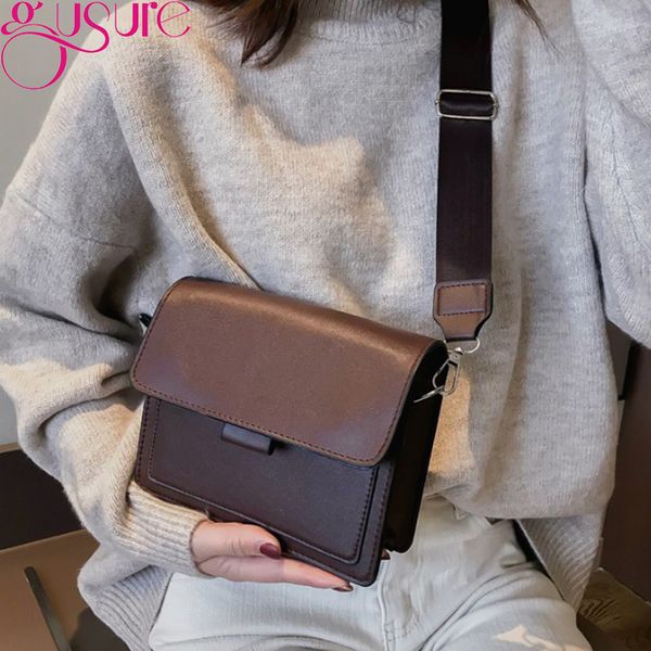 

gusure new vintage women flap fashion casual leather shoulder bags lady crossbody messenger bag elegant envelop clutch purse