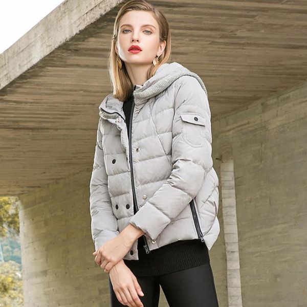 

hooded collar winter down coat jacket long warm women down coat 2018 parkas outwear coats pkhd726, Black