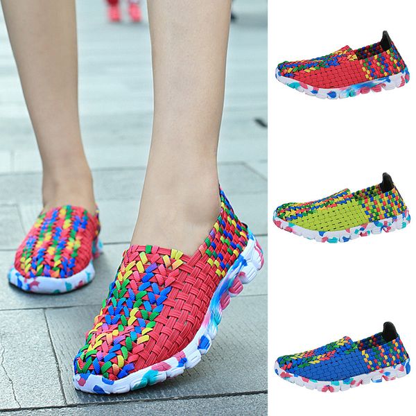 

muqgew women's flat shoes plus size fashion casual cane footwear mixed colors lightweight breathable sport running shoes female, Black