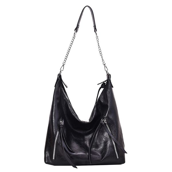 

new large-capacity fashion pu soft pu leather handbags wild pure color handle bag simple singe shoulder chain ladies bags 2019