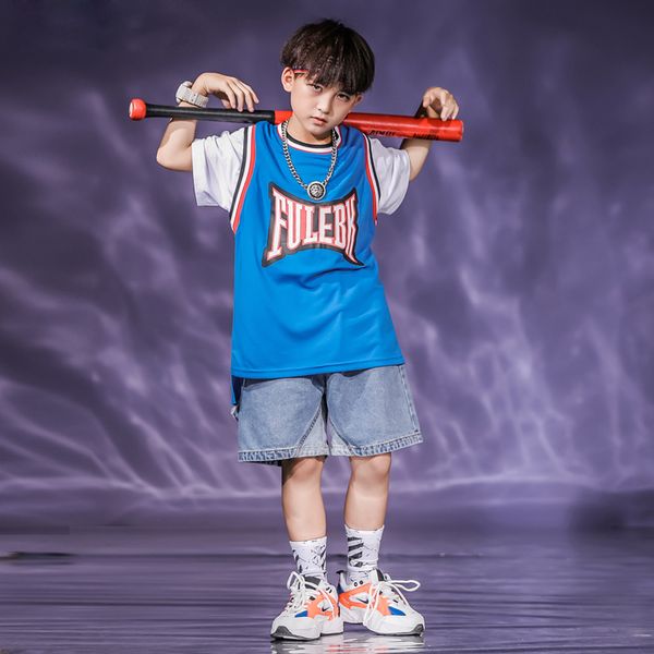 

hip hop clothes for boys jazz dance costume sports hiphop suit festival outfits performance clothing stage costumes sl2846, Black;red
